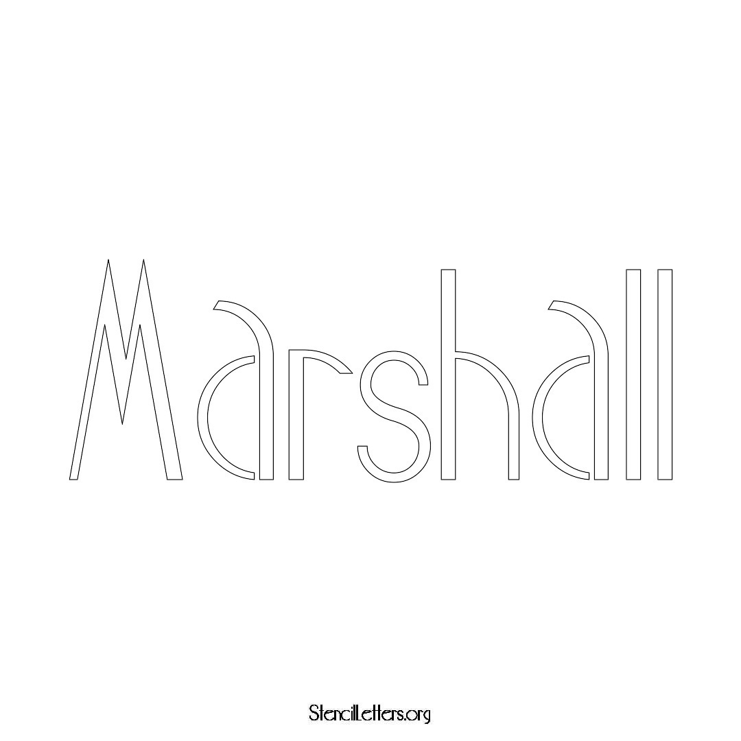 Marshall name stencil in Art Deco Lettering