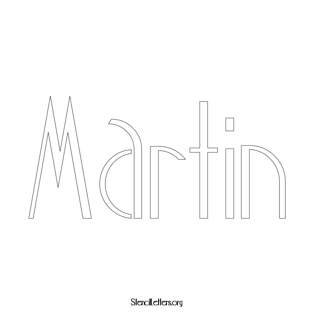 Martin name stencil in Art Deco Lettering
