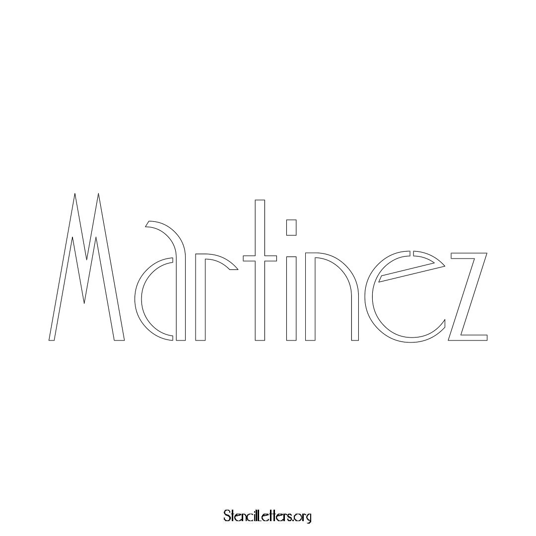 Martinez name stencil in Art Deco Lettering