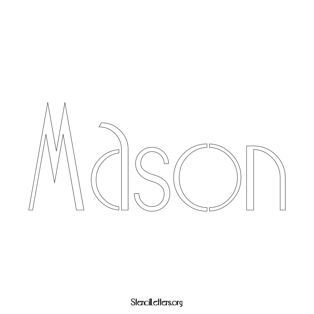 Mason name stencil in Art Deco Lettering