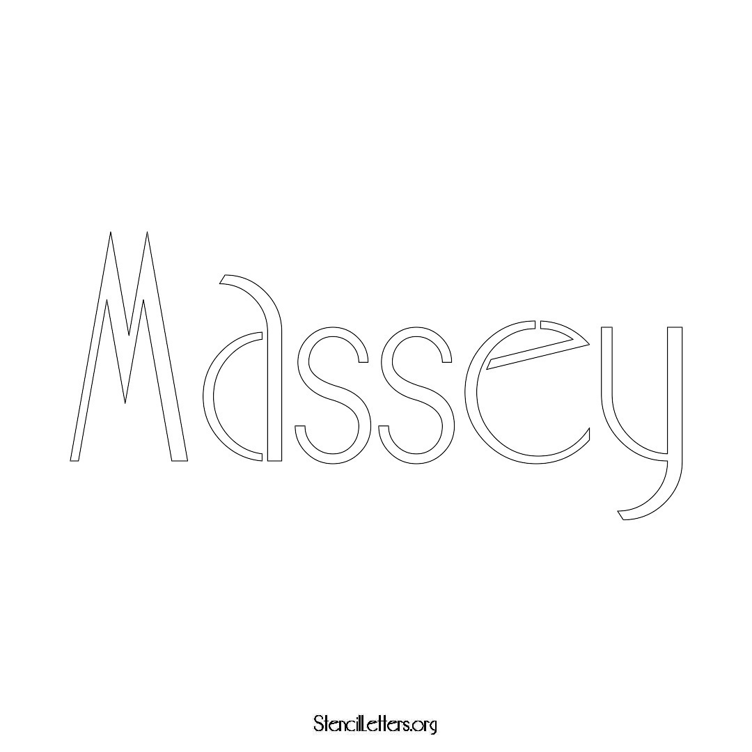 Massey name stencil in Art Deco Lettering