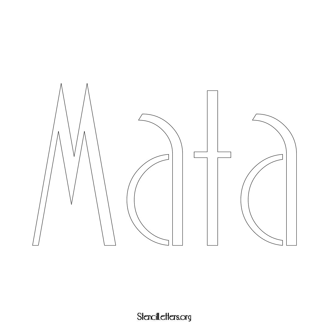 Mata name stencil in Art Deco Lettering