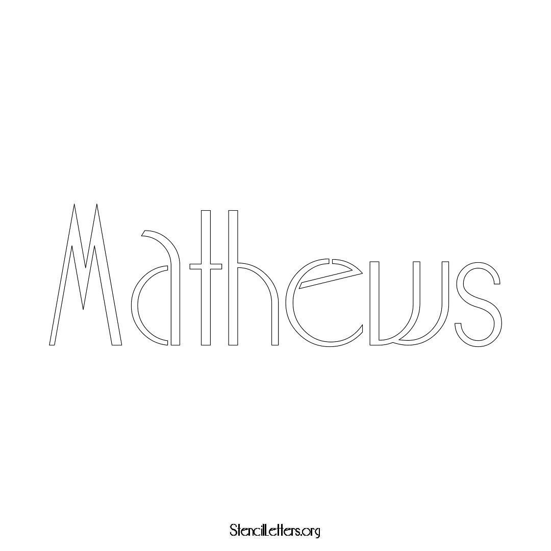 Mathews name stencil in Art Deco Lettering