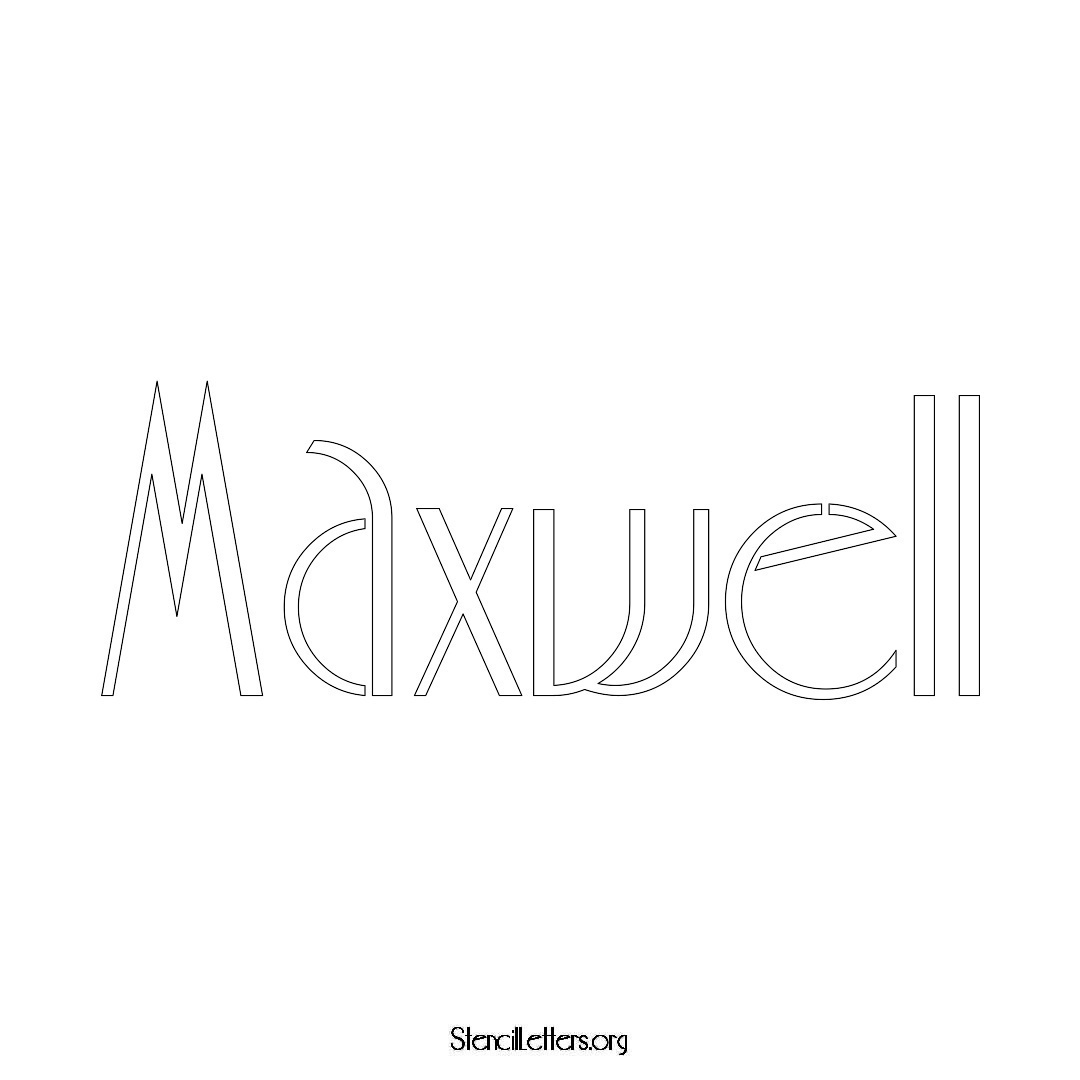 Maxwell name stencil in Art Deco Lettering