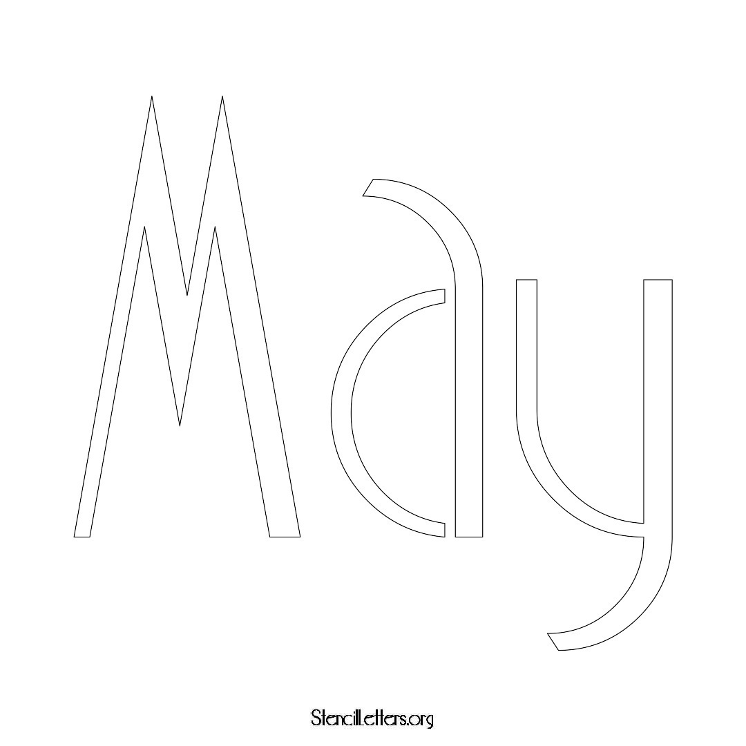 May name stencil in Art Deco Lettering