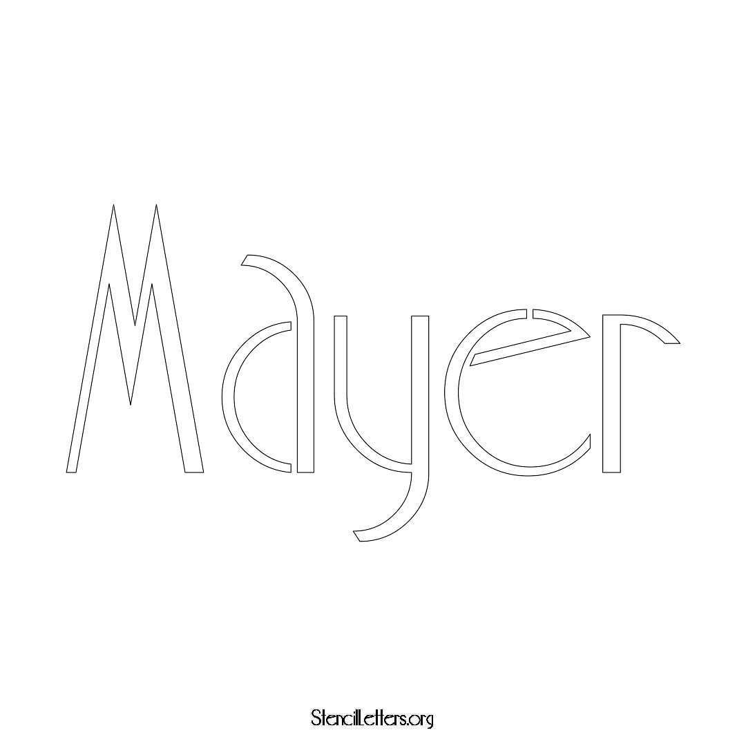 Mayer name stencil in Art Deco Lettering