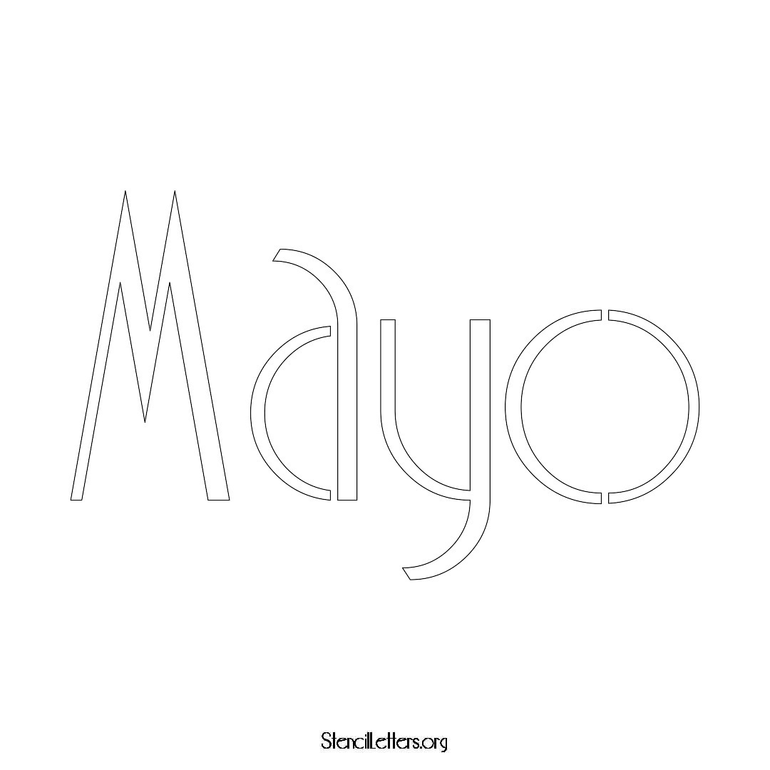 Mayo name stencil in Art Deco Lettering