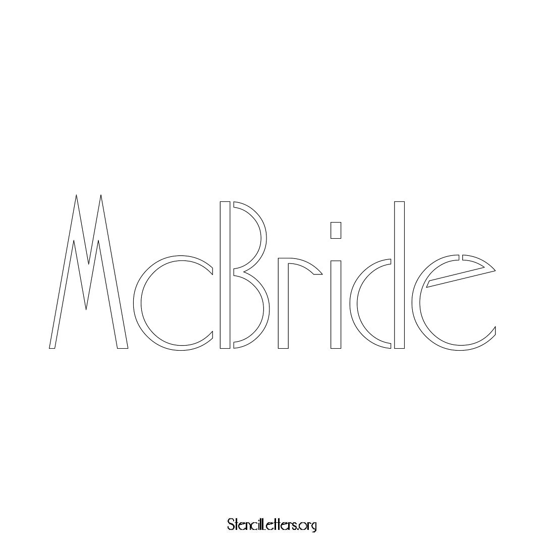 McBride name stencil in Art Deco Lettering