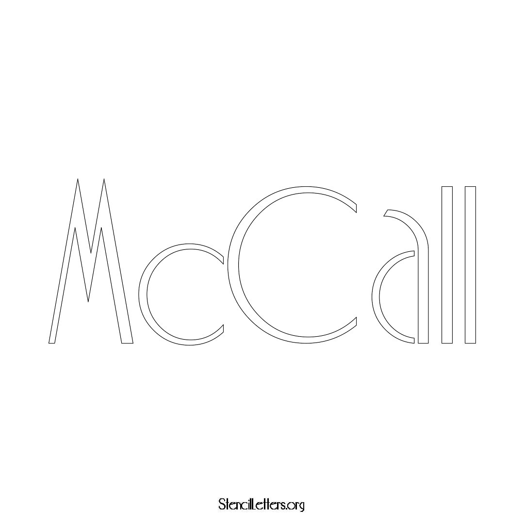 McCall name stencil in Art Deco Lettering