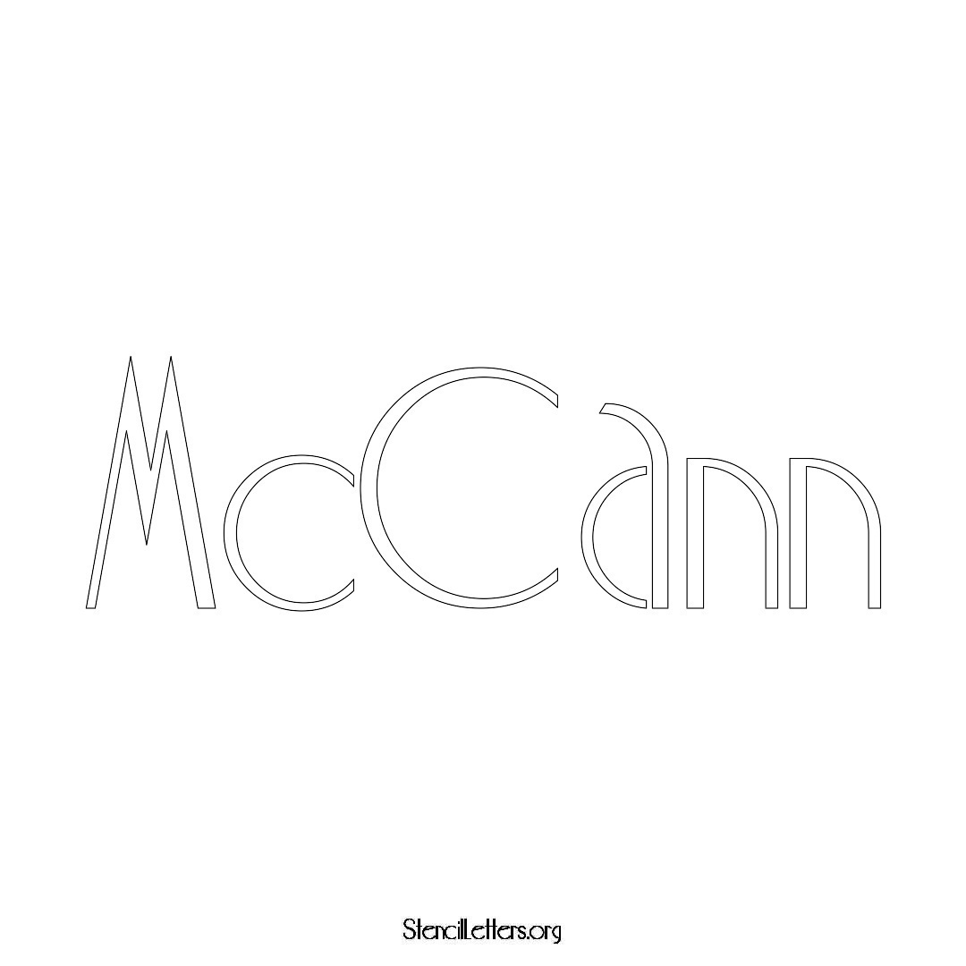 McCann name stencil in Art Deco Lettering