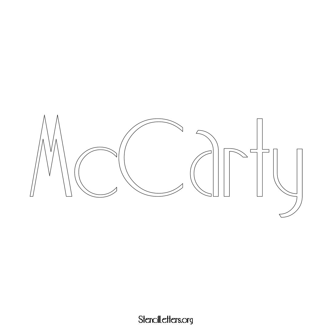 McCarty name stencil in Art Deco Lettering