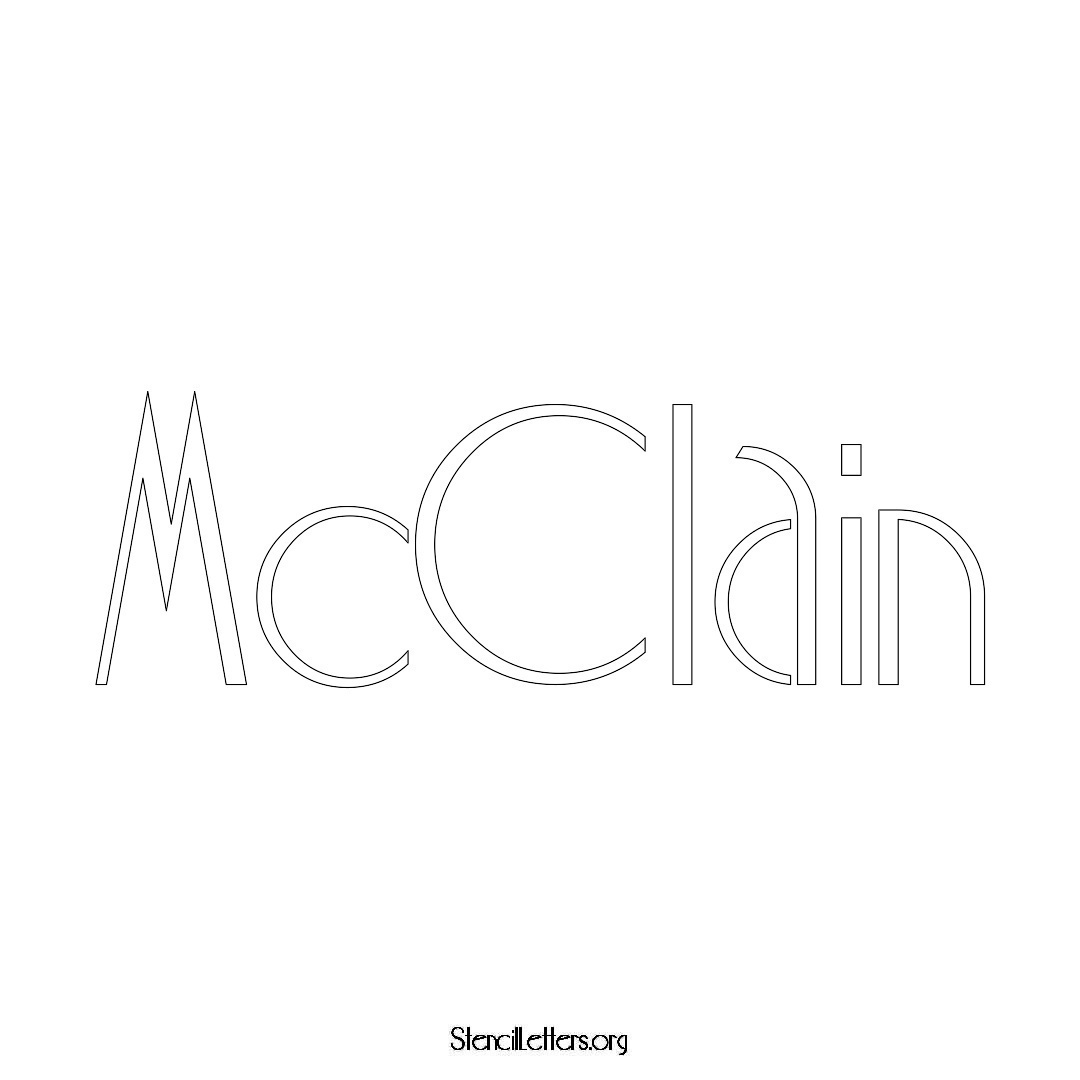 McClain name stencil in Art Deco Lettering