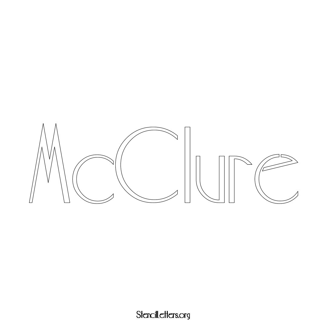 McClure name stencil in Art Deco Lettering