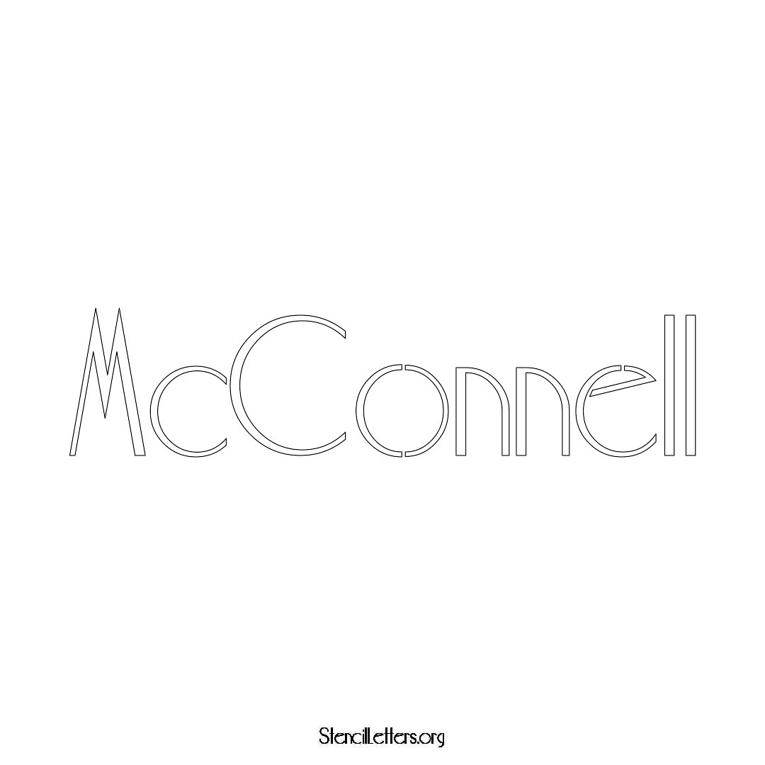 McConnell name stencil in Art Deco Lettering