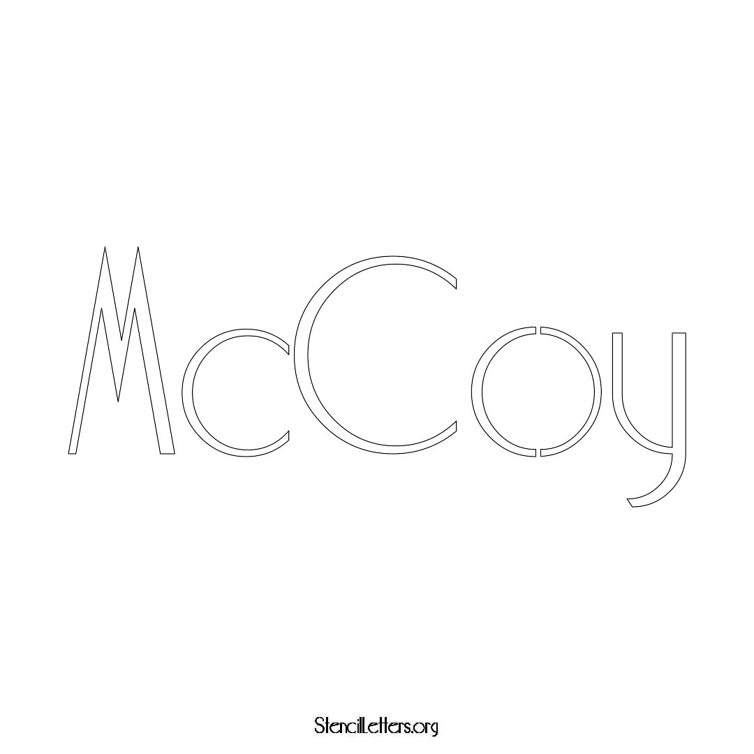 McCoy name stencil in Art Deco Lettering