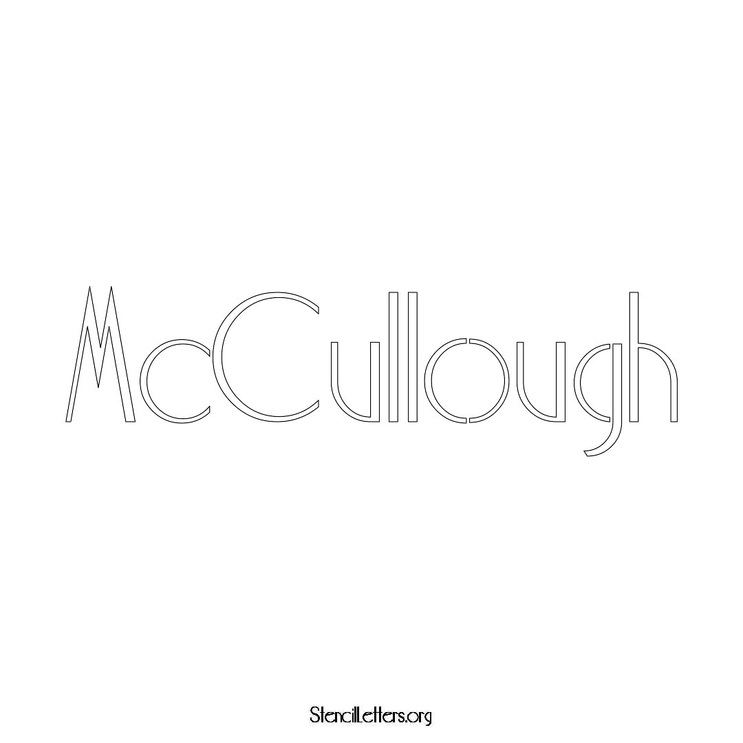 McCullough name stencil in Art Deco Lettering