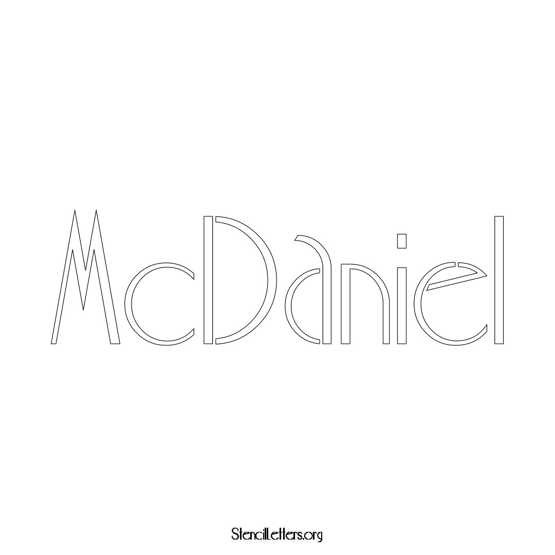 McDaniel name stencil in Art Deco Lettering