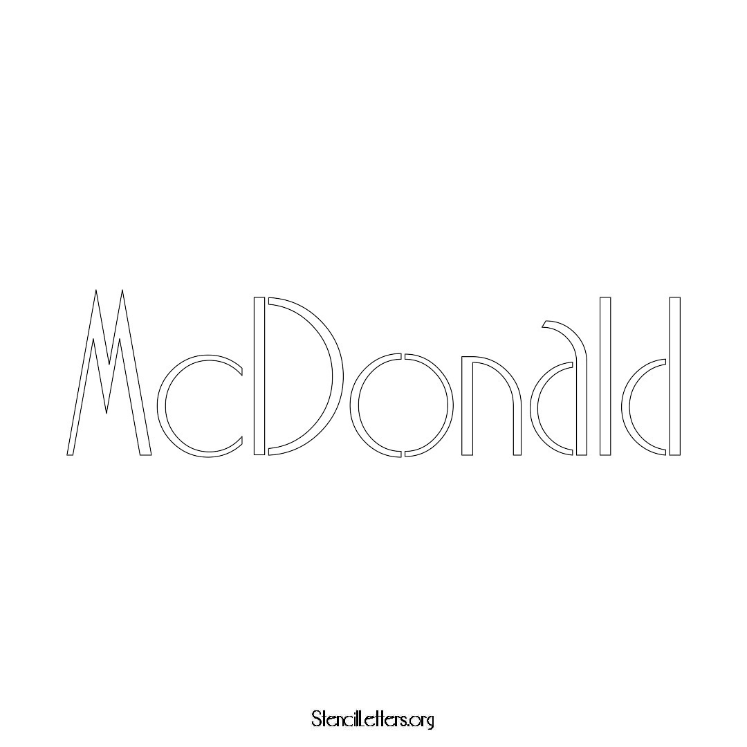 McDonald name stencil in Art Deco Lettering