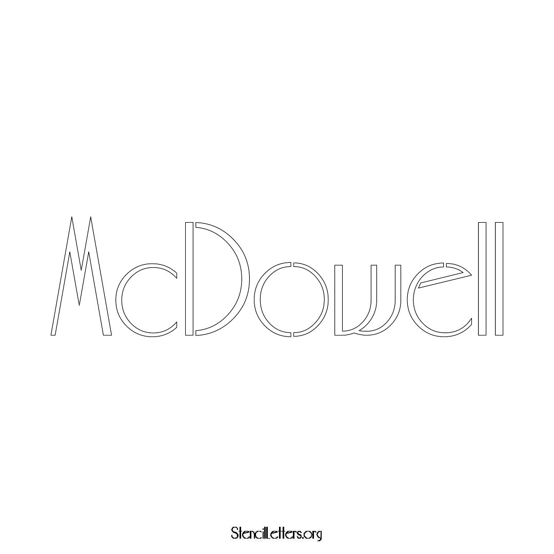 McDowell name stencil in Art Deco Lettering