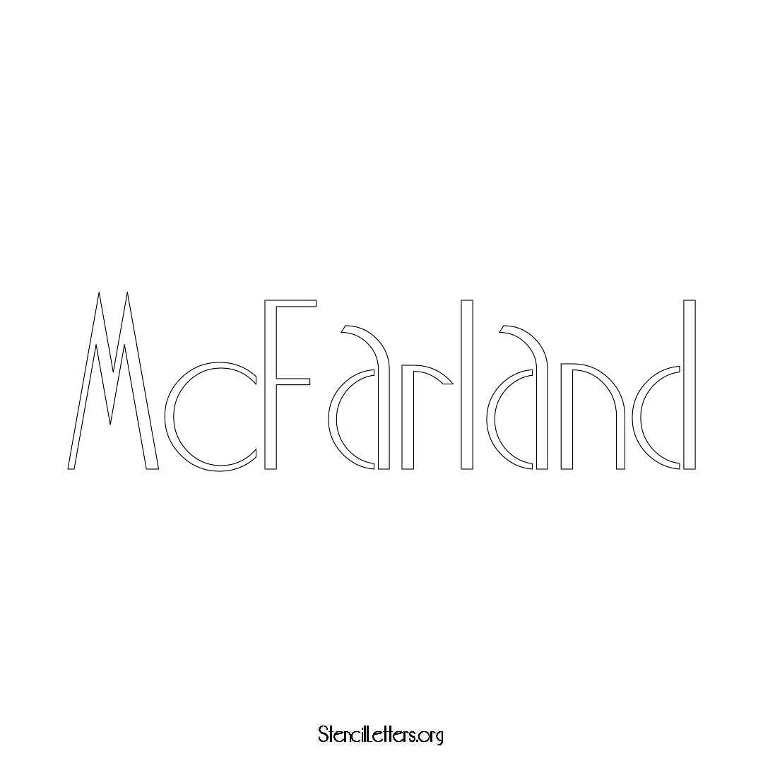 McFarland name stencil in Art Deco Lettering