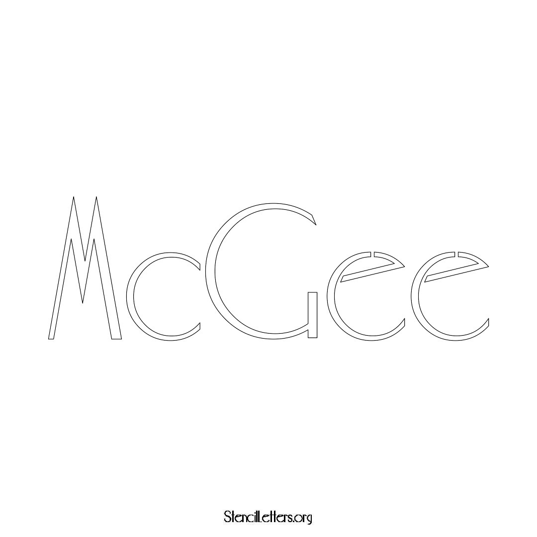 McGee name stencil in Art Deco Lettering