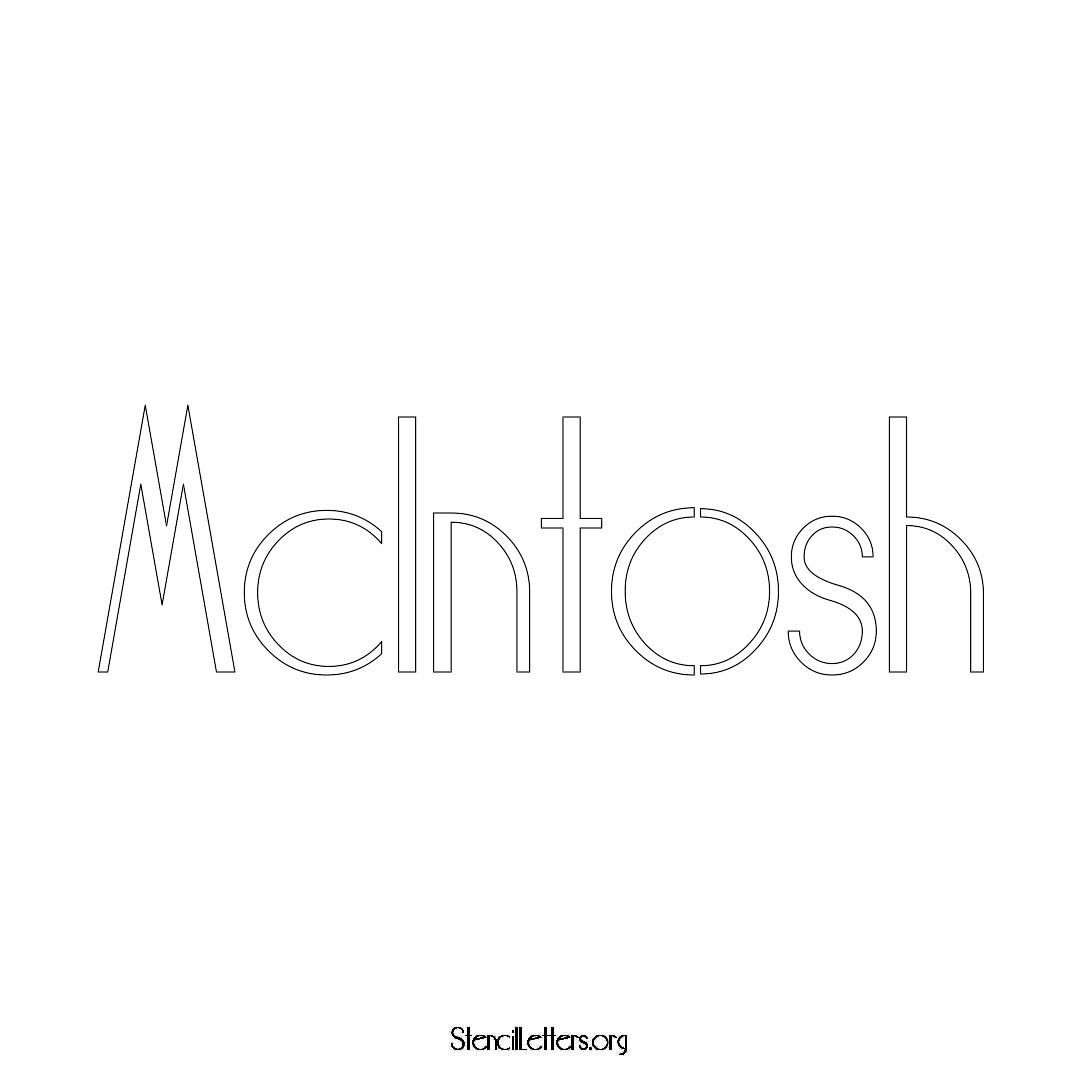 McIntosh name stencil in Art Deco Lettering