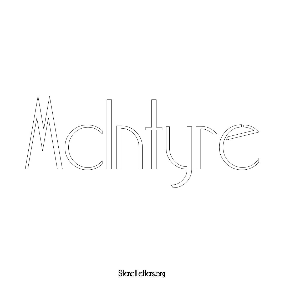 McIntyre name stencil in Art Deco Lettering
