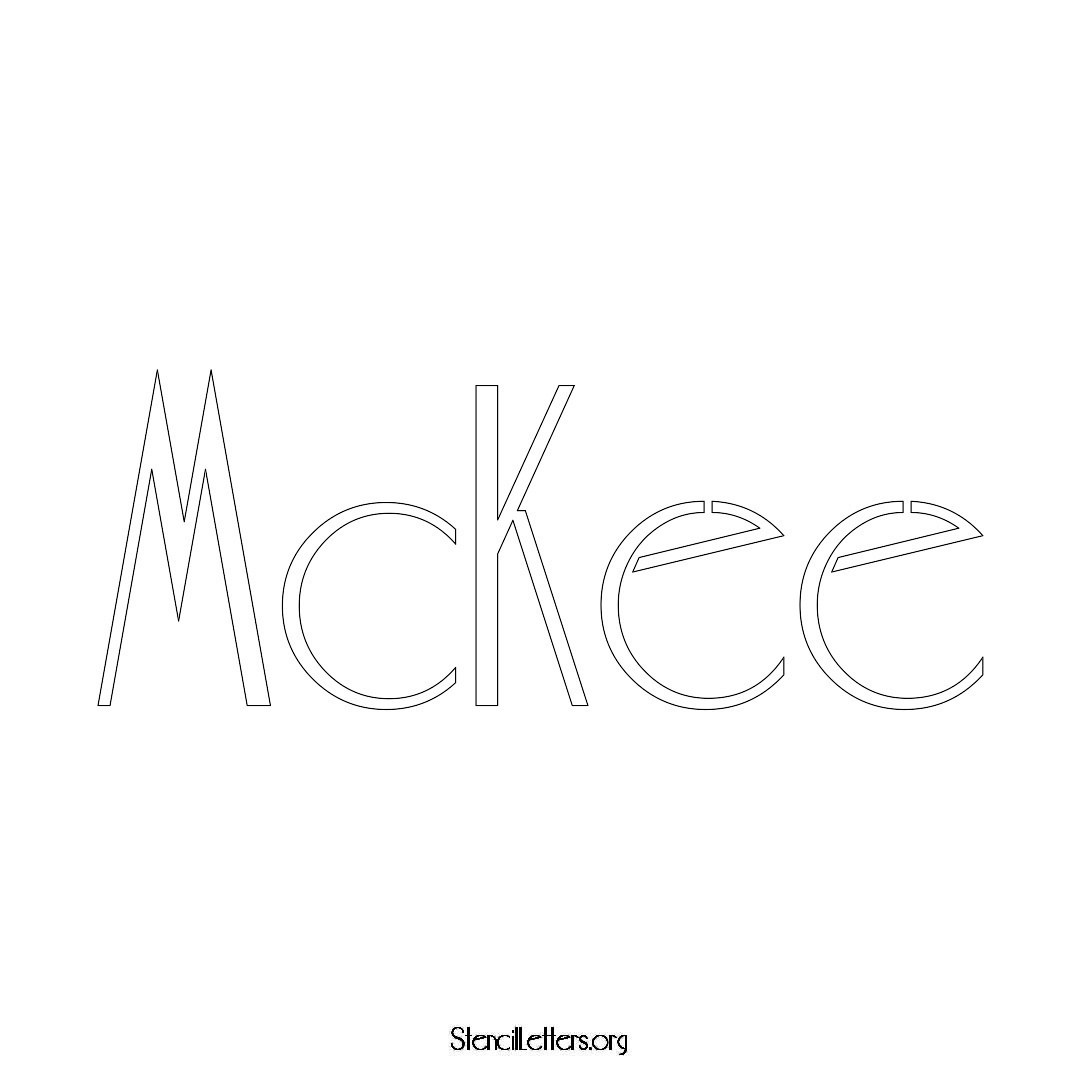 McKee name stencil in Art Deco Lettering