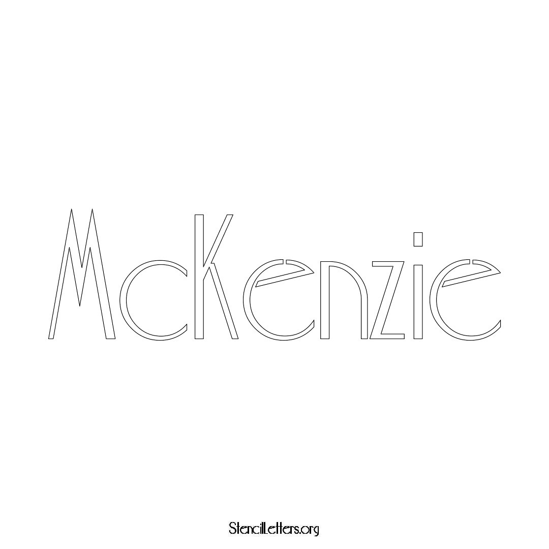 McKenzie name stencil in Art Deco Lettering