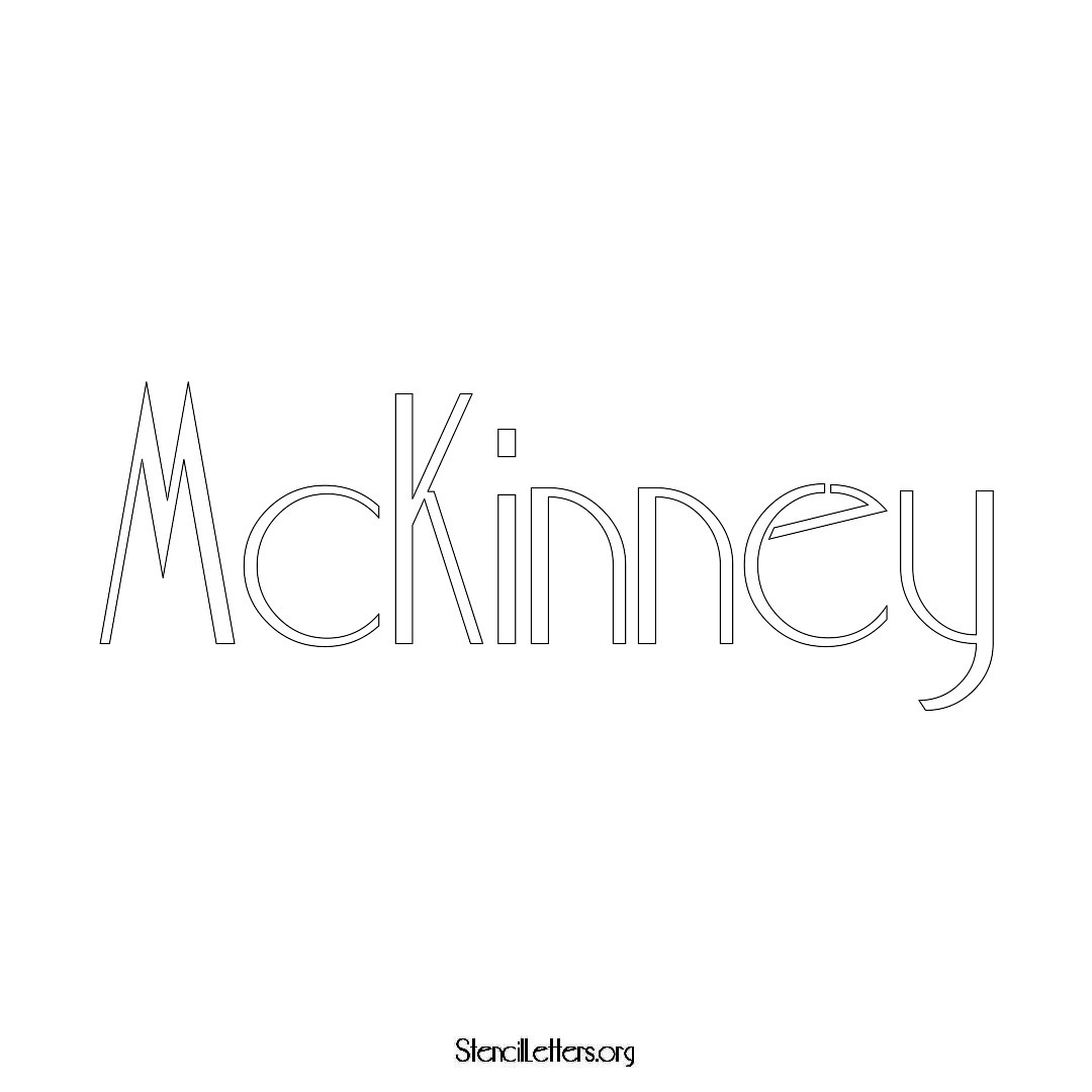 McKinney name stencil in Art Deco Lettering