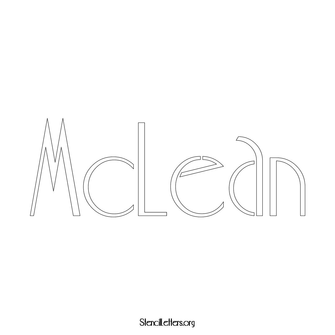 McLean name stencil in Art Deco Lettering