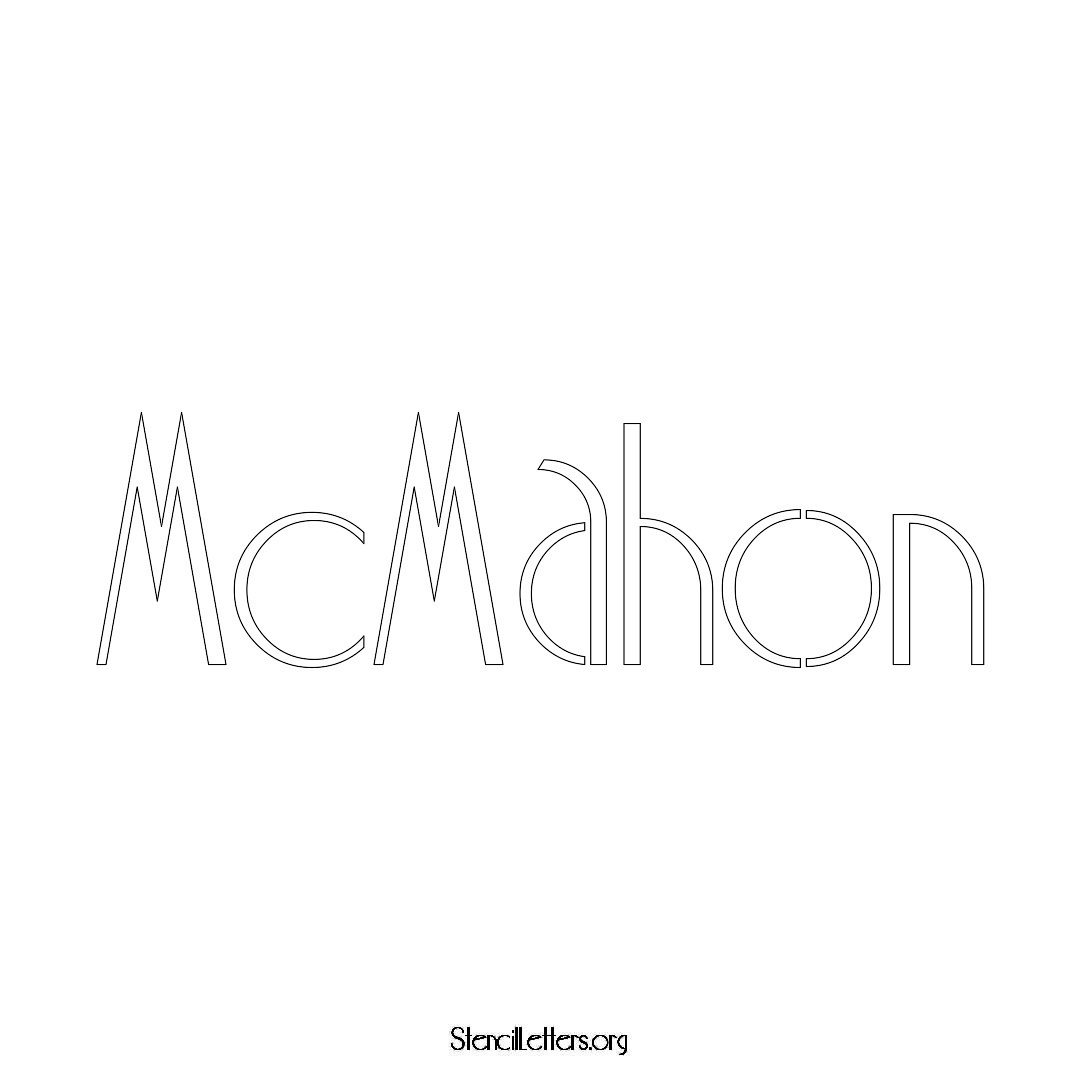 McMahon name stencil in Art Deco Lettering