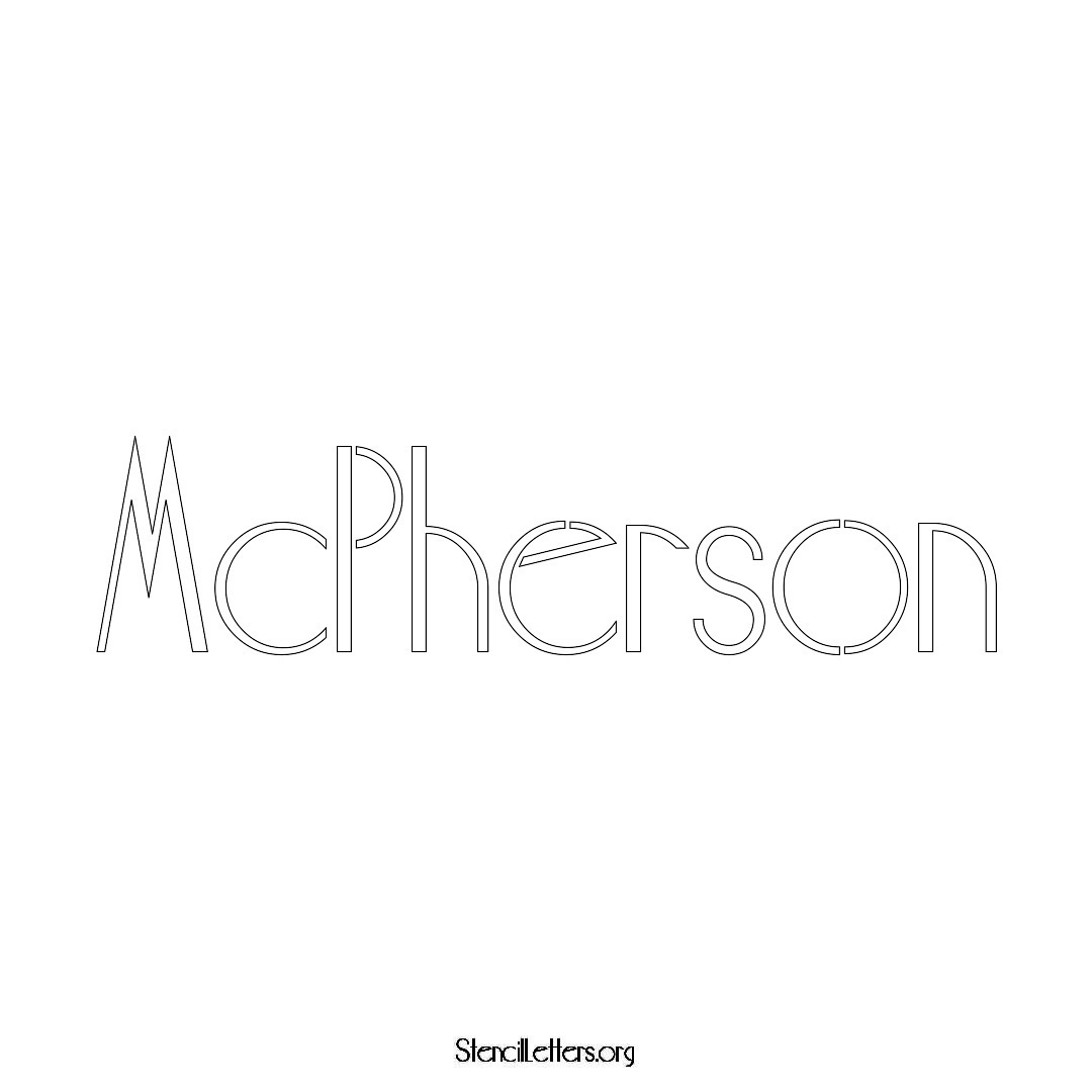 McPherson name stencil in Art Deco Lettering