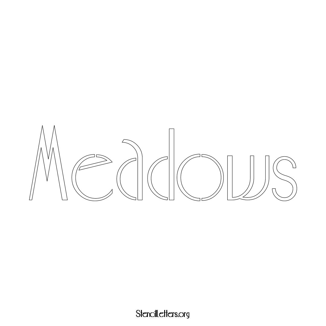 Meadows name stencil in Art Deco Lettering