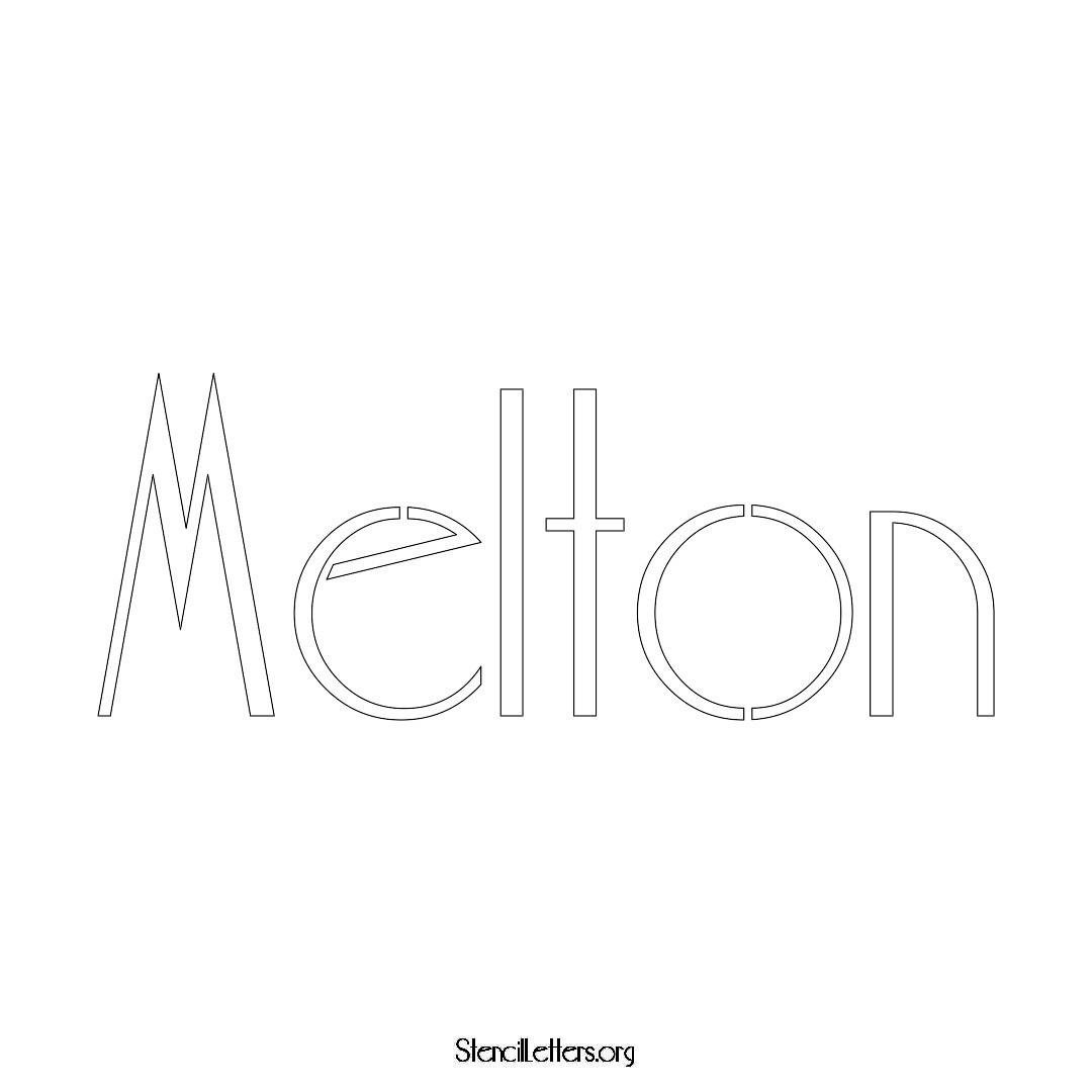 Melton name stencil in Art Deco Lettering