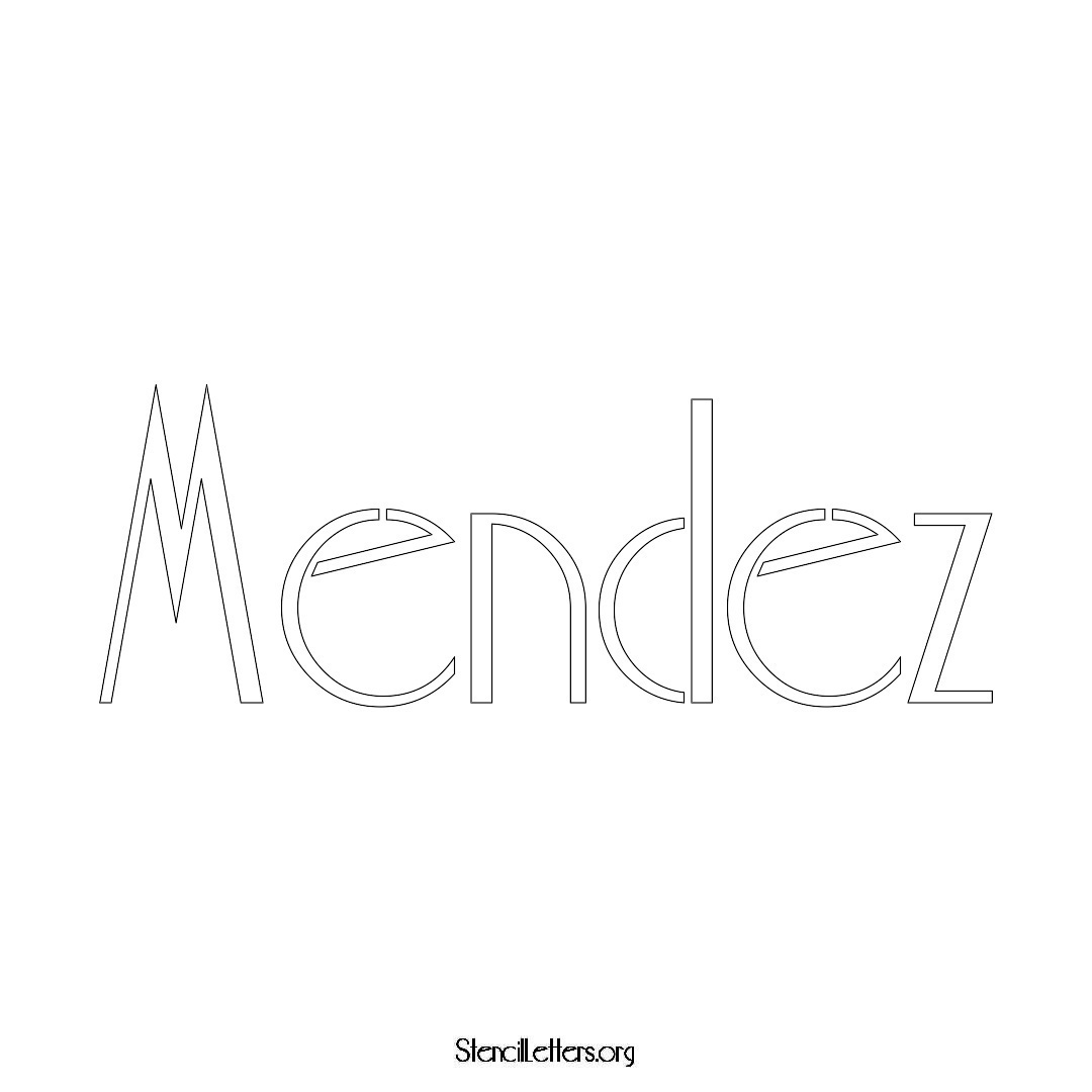 Mendez name stencil in Art Deco Lettering