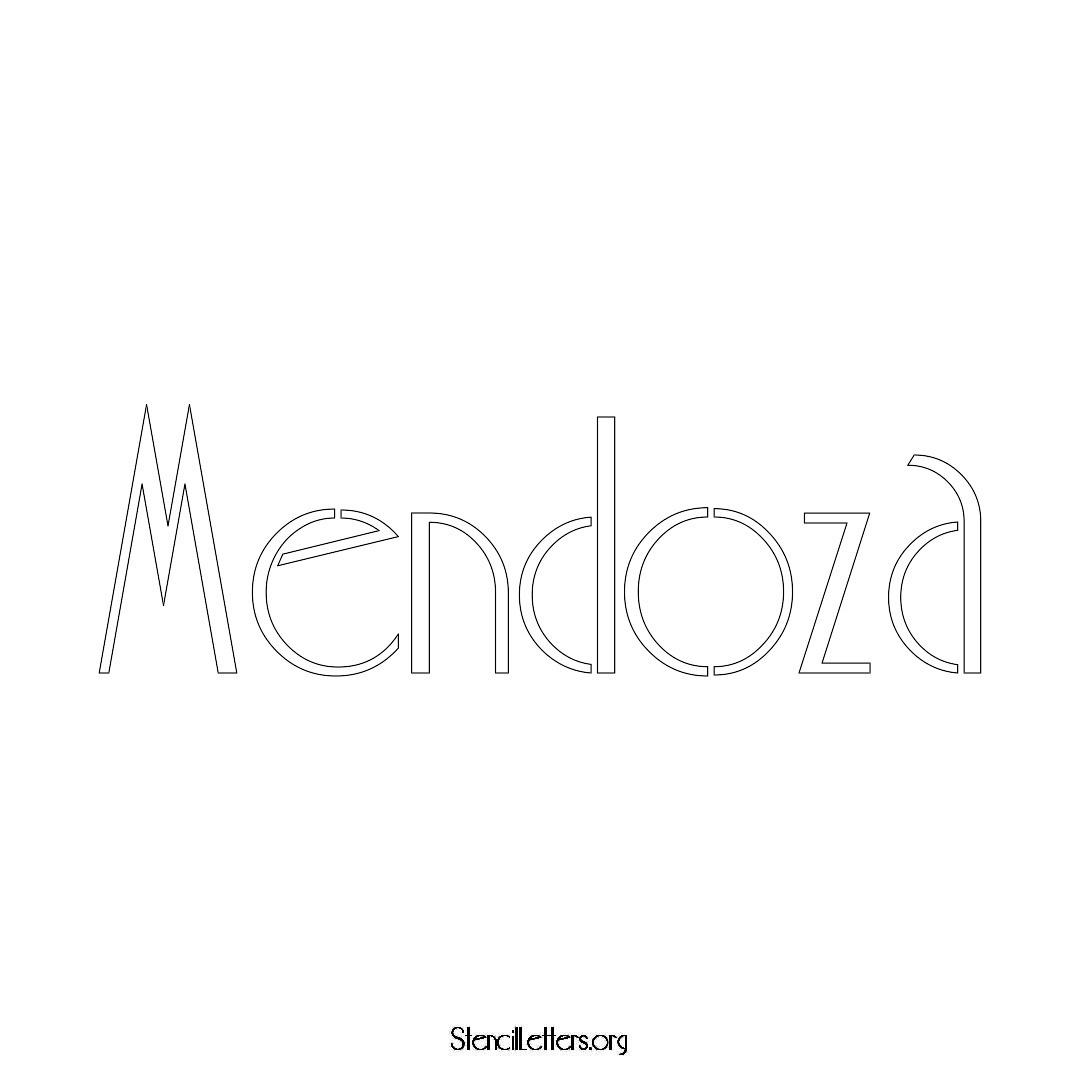 Mendoza name stencil in Art Deco Lettering