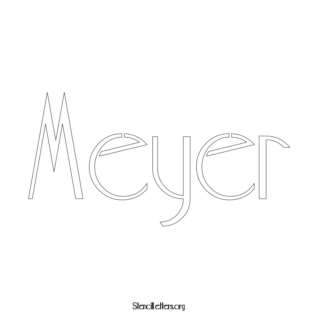 Meyer name stencil in Art Deco Lettering