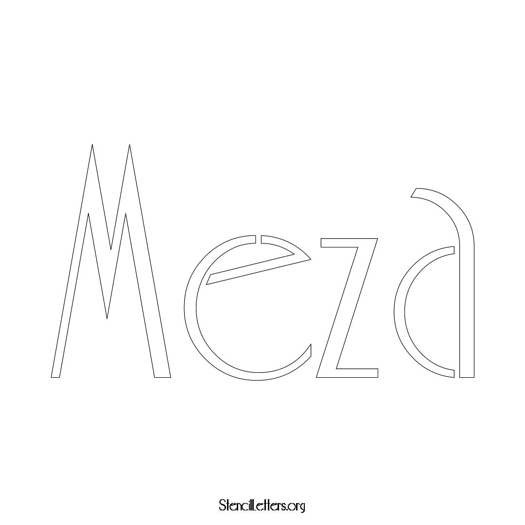 Meza name stencil in Art Deco Lettering