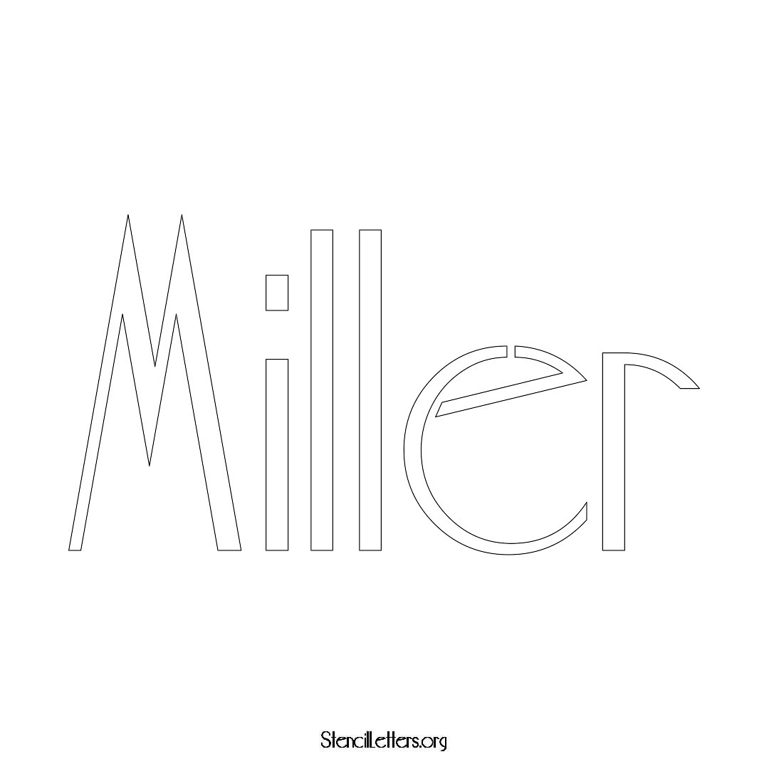 Miller name stencil in Art Deco Lettering