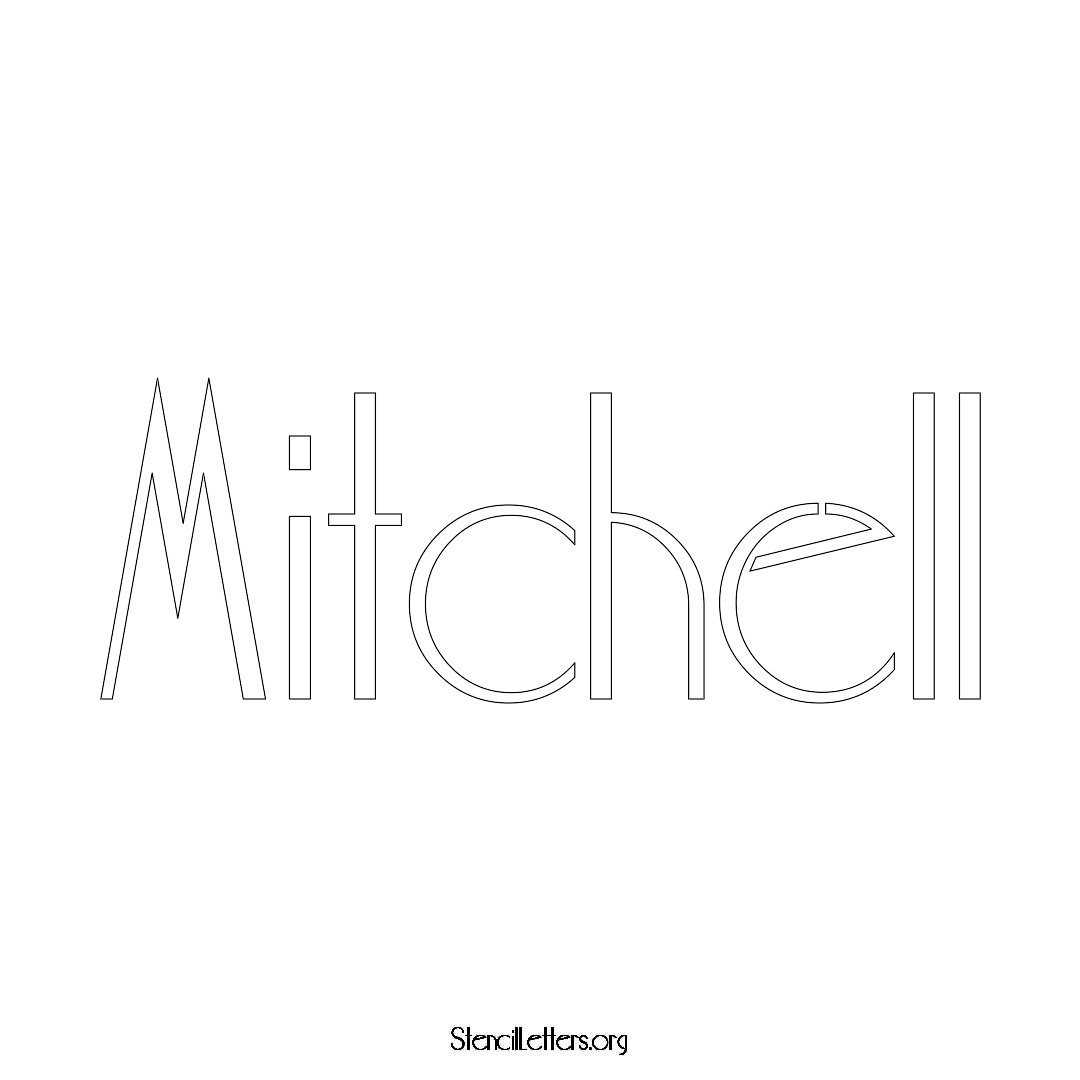 Mitchell name stencil in Art Deco Lettering