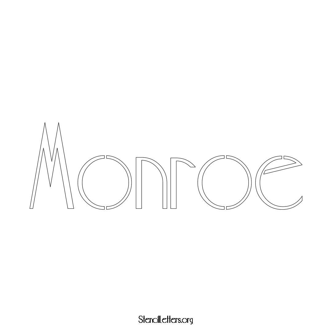 Monroe name stencil in Art Deco Lettering