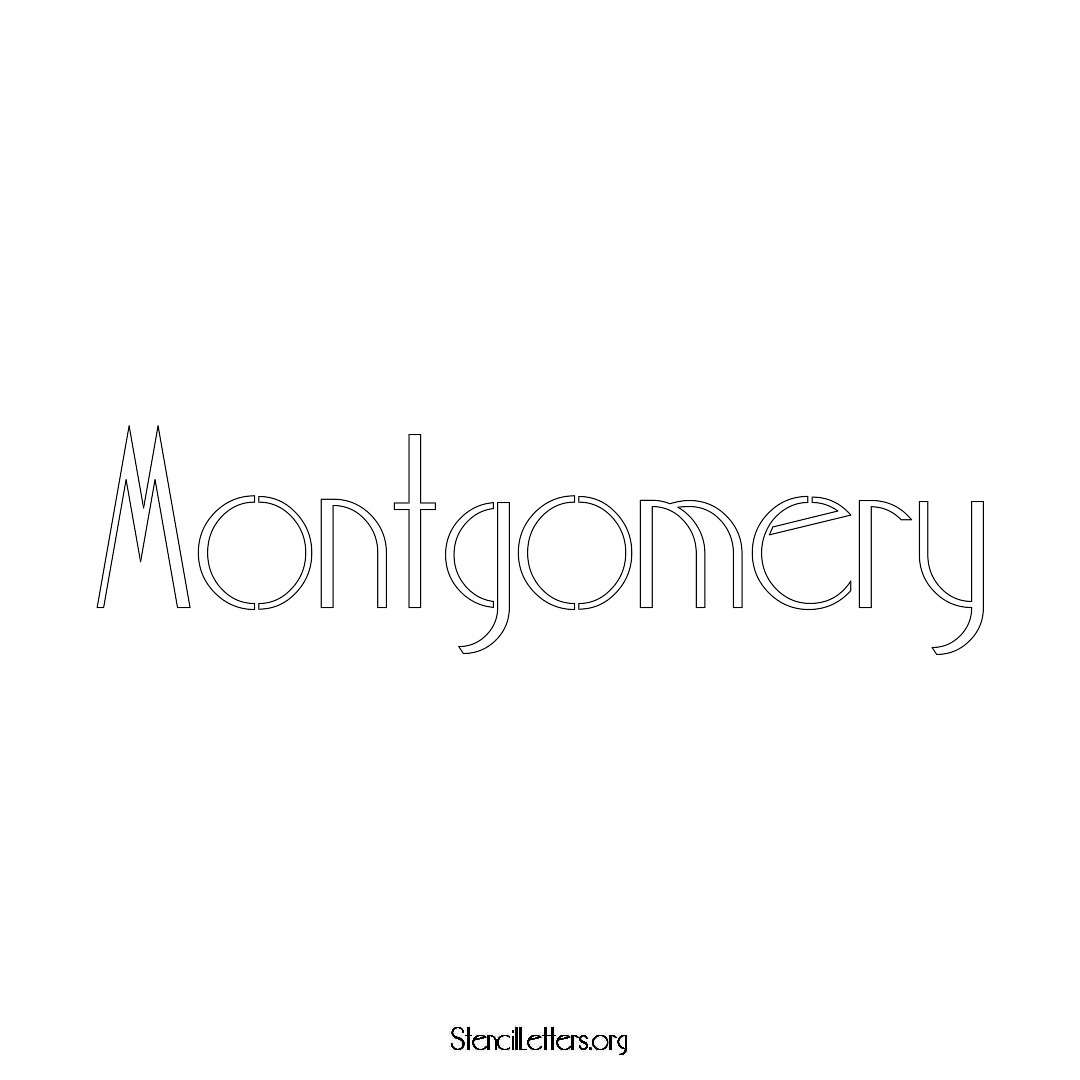 Montgomery name stencil in Art Deco Lettering