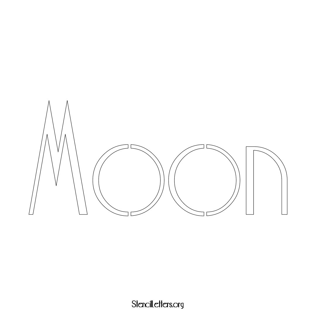 Moon name stencil in Art Deco Lettering