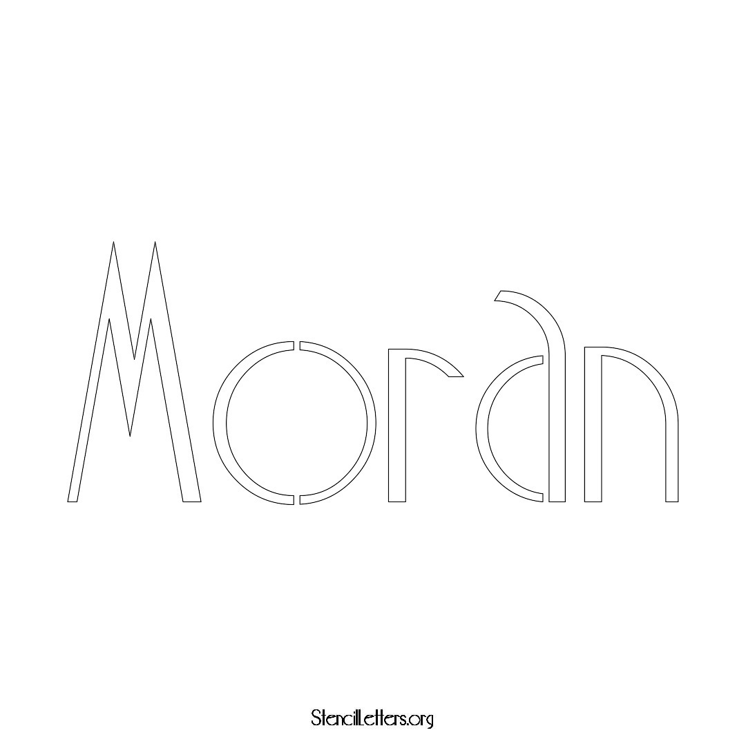 Moran name stencil in Art Deco Lettering