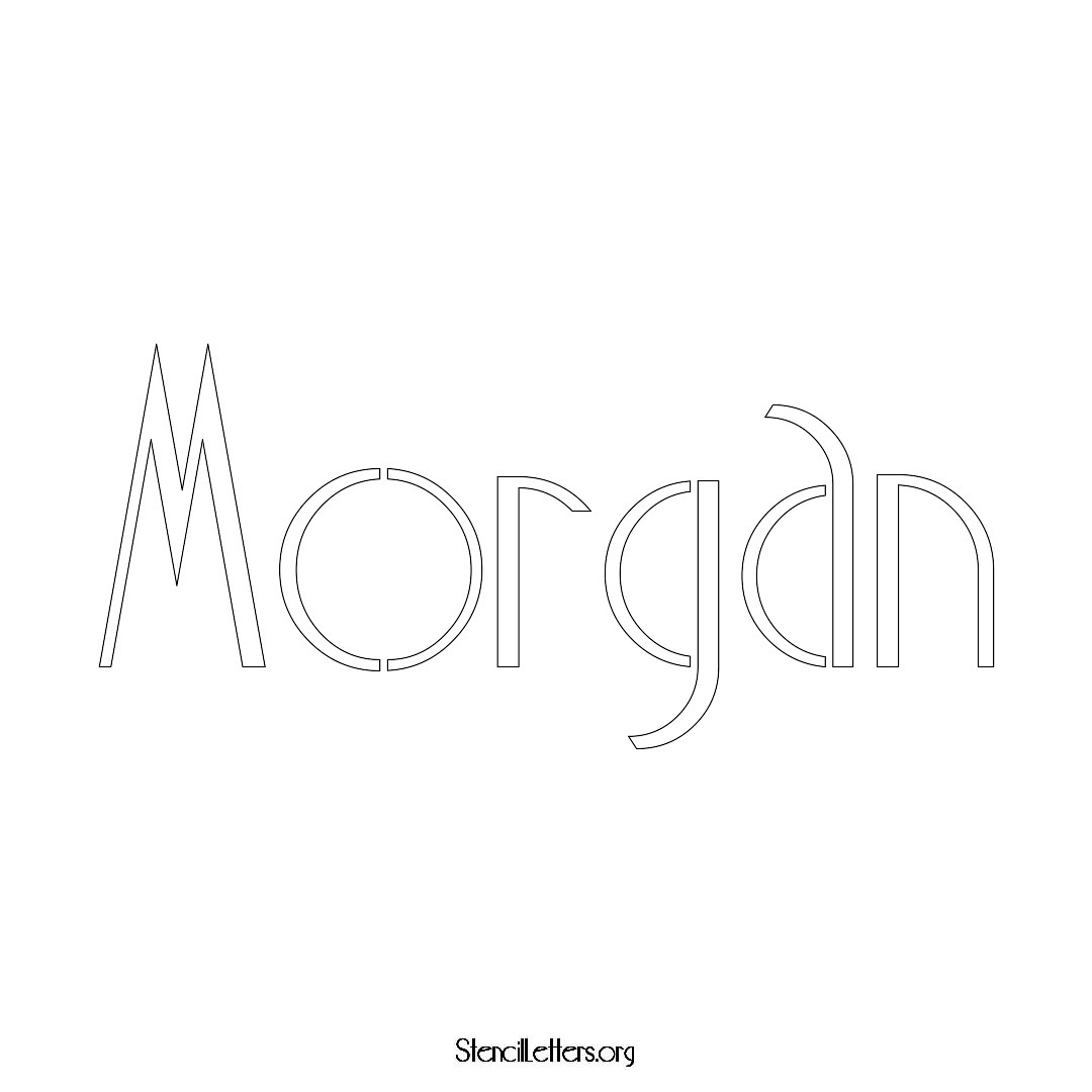 Morgan name stencil in Art Deco Lettering