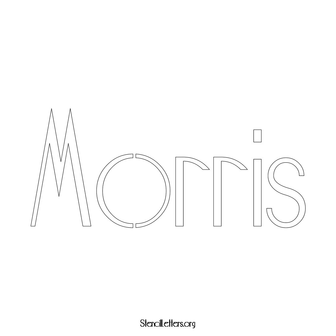 Morris name stencil in Art Deco Lettering
