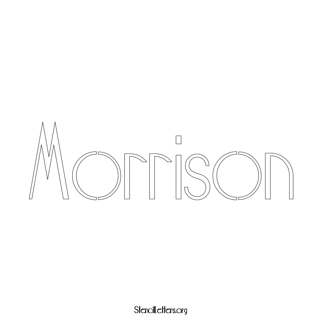 Morrison name stencil in Art Deco Lettering