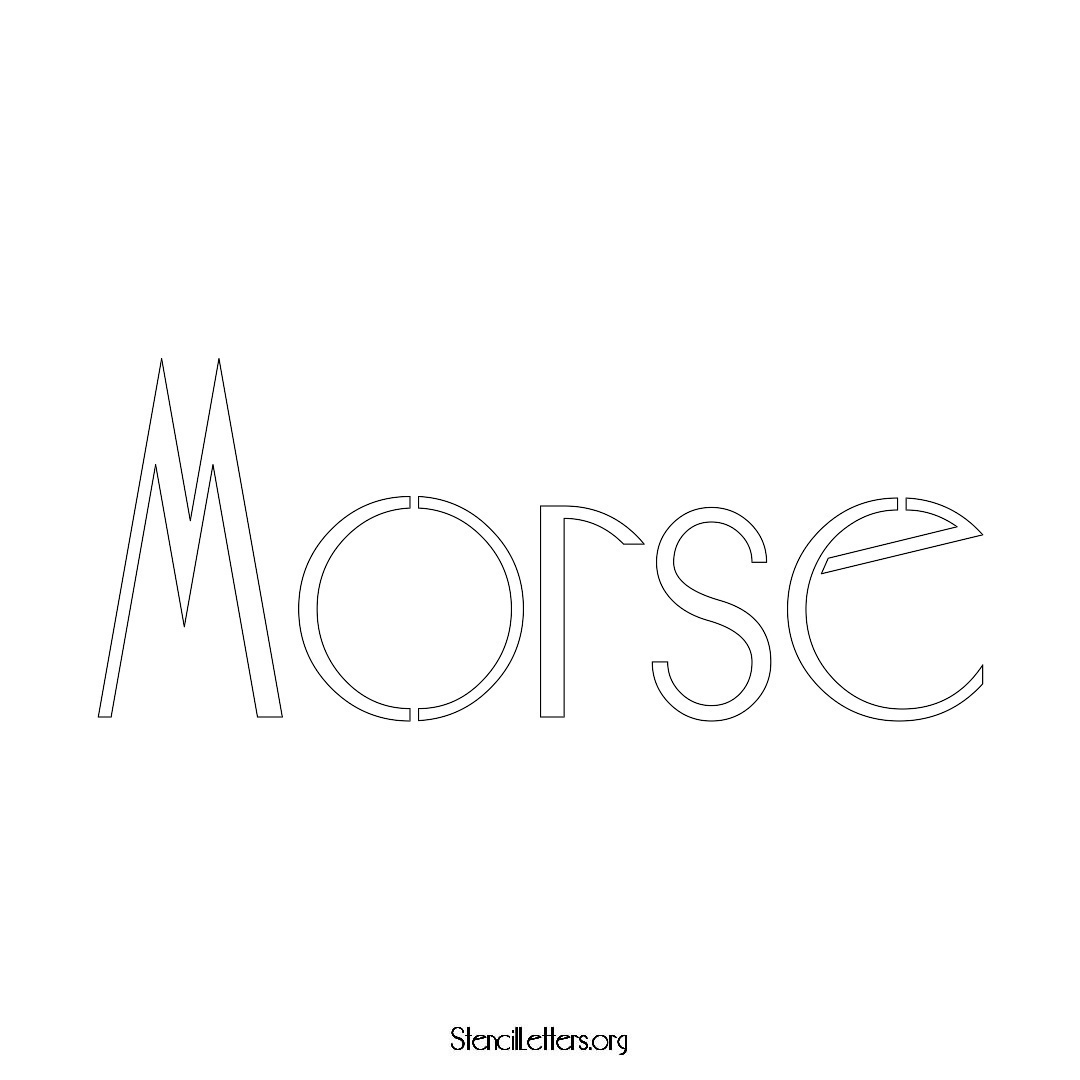 Morse name stencil in Art Deco Lettering