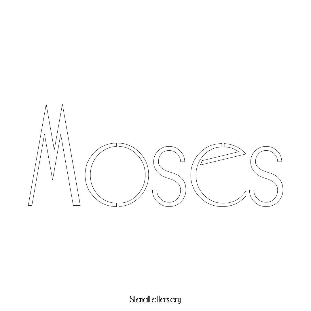 Moses name stencil in Art Deco Lettering